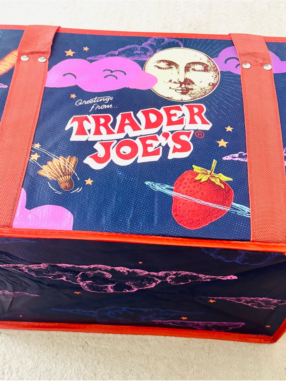 Trader Joe's Red Reusable Grocery Tote NWT